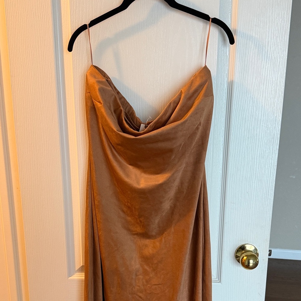 Anthropologie Strapless Tan Dress